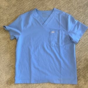 Figs Sky Blue V-Neck Men's scrub Top